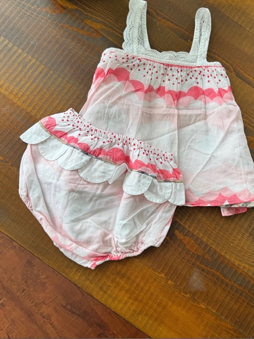 Burberry Baby kid dress + pants 9/12 months Burberry strapless pink
